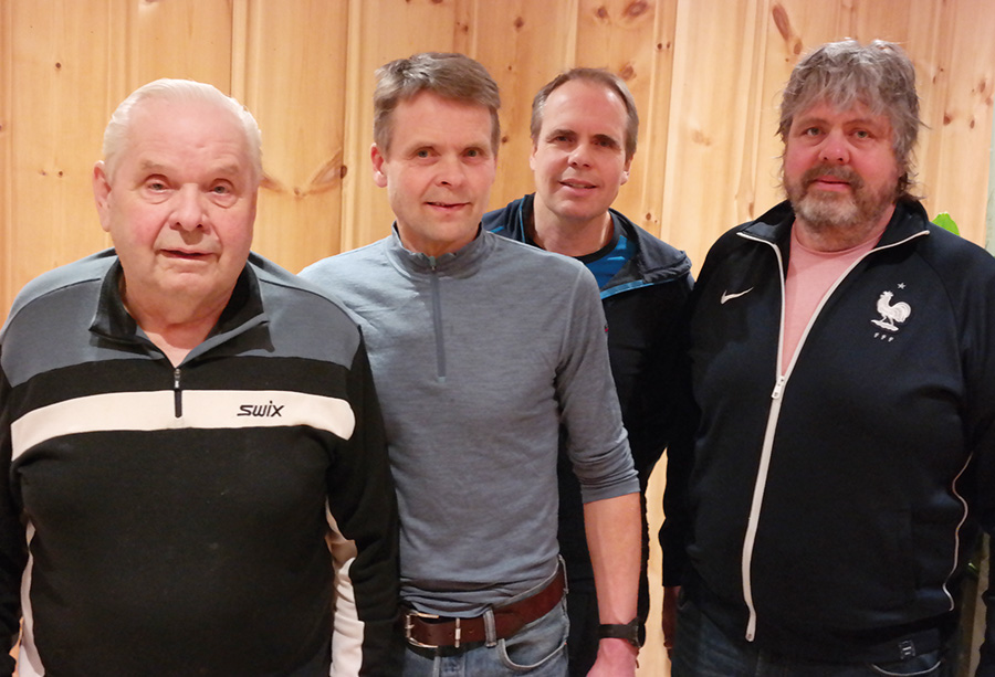 Leif Pedersen sammen med sønnene Arnfinn, Marius og Lars.